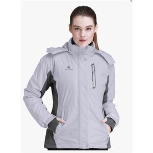 CAMEL CROWN Women’s Mountain Snow Waterproof Ski Jacket Detachable Hood